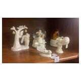 Lot of 5 Dept. 56/Snowbabies with musical snow