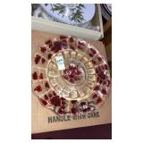 Westmoreland 12" clear & ruby plate paneled grape