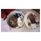 Ladies real & faux fur hats in storage box