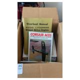 Box lot of engine manual and air plane magazines