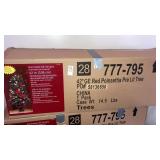 Red poinsettia pre-lit tree