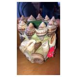 Vintage craft shell vase