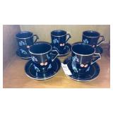 Deep Purple amethyst floral cups & saucers - 5