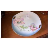 Germany hand painted poppy plate pierced handles
