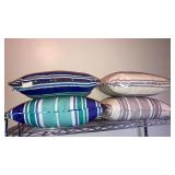 4 striped pillows nylon covers patio pillows