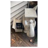 Elephant plant stand and yard lights