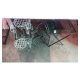 Metal shelf and tables