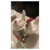 Roosters and hen
