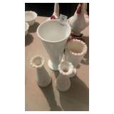 Milk glass vases