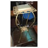 Metal plant stand w/ marble insert. 29" tall