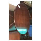 True Grand Rapids glass oval top pedestal table.