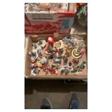 Tray lot of Christmas village accessories