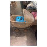 Wicker baby stroller