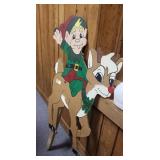 Rudolph & Elf wooden yard sign