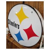 Large lighted Steelers sign