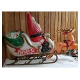 Large Blow Mold Santa & Reindeer