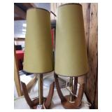 MCM pair of lamps wooden base
