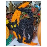 Popcorn art black witch and black cat