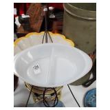 Divided vegetable server pyrex