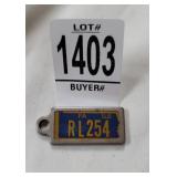 PA license plate #  for key chain 1959