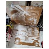 Two photos, delivery & ice cream truck