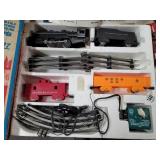 Marx train in box with village