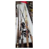 Six fishing rods cabela and others