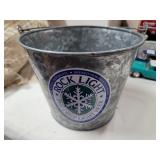 Rolling Rock Light galvanized bucket