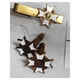 Tie clip and cuff links