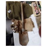 Army cot and trenching tool