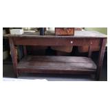 Large solid wood work bench no contents