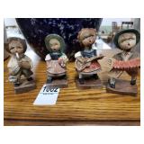 Set of 4 hand carved figures