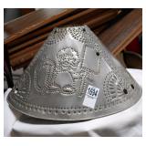 Punched tin lampshade