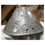Punched tin lampshade