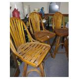Amish made set of three bar stools