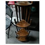 Arts and crafts period Corner shelf with four