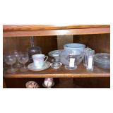 Shelf lot glass Herend Hungary dish asst