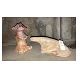 Art pottery pig & driftwood knot