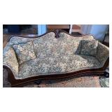 Antique carved wood sofa 88" long