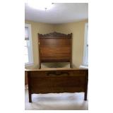 Antique Oak Victorian high-back bed