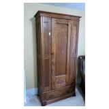 Antique oak wardrobe 78" tall x 36" w removable