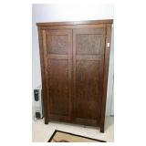 Antique oak locking wardrobe 44" w- no back panel