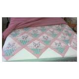 Modern quilt & pink Afghan