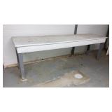 Long wooden work table 95" long x 24" wide