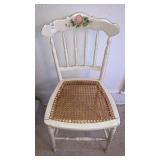 Hand painted wicker seat chair