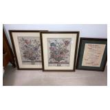 Botanical prints & framed verse