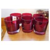 6 Ruby red short glasses