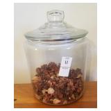 Glass potpourri jar & hurricane gas lamp