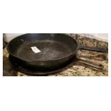 Cast iron and round griddle