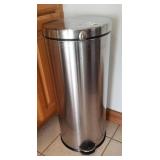 Stainless foot pedal trash can